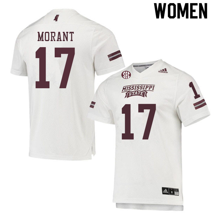 Women #17 Jordan Morant Mississippi State Bulldogs College Football Jerseys Sale-White